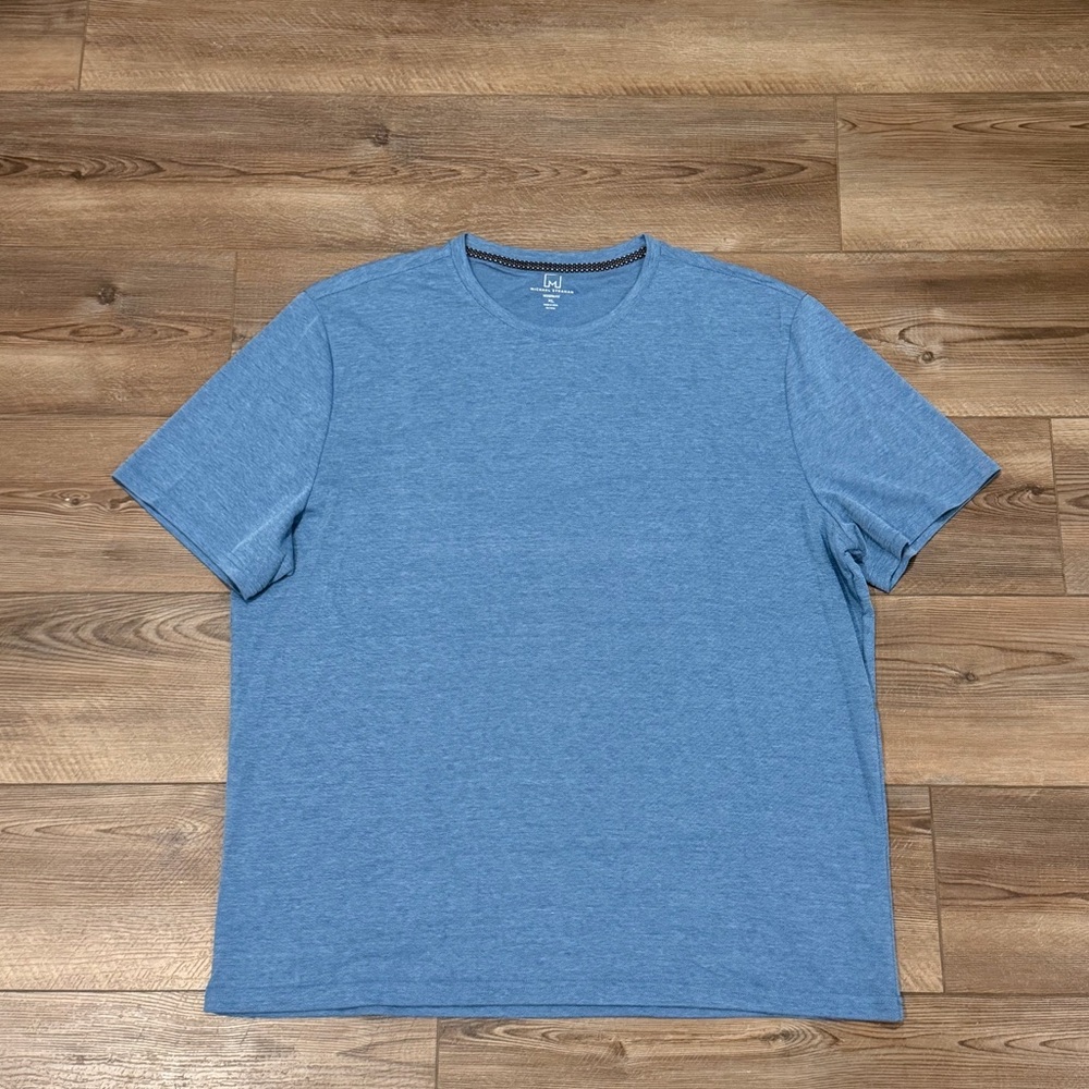 Michael Strahan Modern Fit Blue Textured Tee Men’s XL